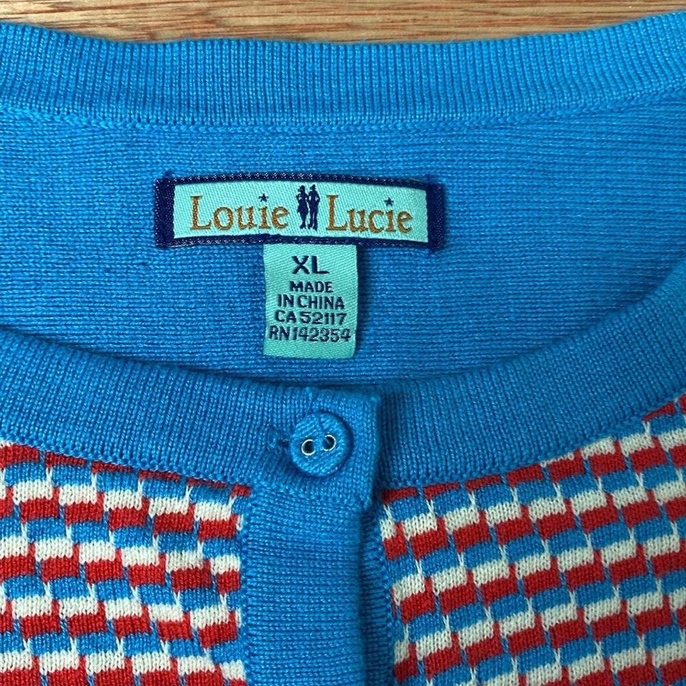 Louie Lucie Roundneck Pebble Cardigan Sweater Size XL